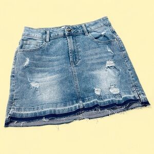 Blue Mini Jean Denim Skirt 6